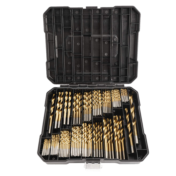 Titanium Twist Drill Bit Set 230 Pcs High Speed Steel with Storage Case