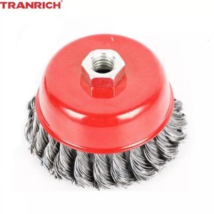 Best quality 4 Inch Wire Cup Brush - Brush Wire Cup Twisted Knot Cup Brush with M14 or 5/8-11 Thread Wire Brushes for Angle Grinder – Tranrich