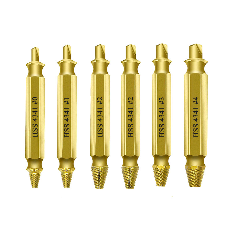 6pcs Damaged Screw Extractor Drill Bit Set Easily Take Out Demolition Tools Stripped Broken Screw Bolt Remover Extractor