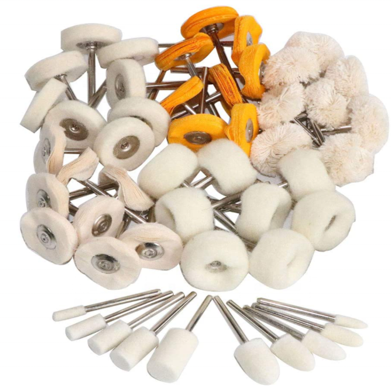 Factory making Car Wash Wax Polishing Pad - Polishing buffing Wheel Set Wool Felt Cotton Mounted 3 mm Shank for Rotary Tool Accessories Mini Brush Polishing Kit – Tranrich detail pictures