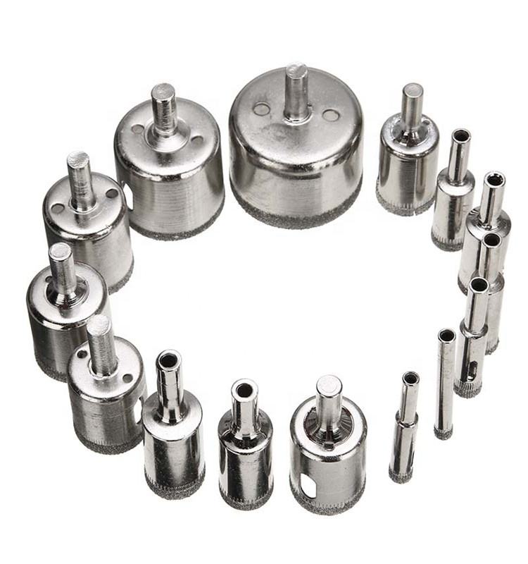 15 Pcs/Set 6-50 mm Laser Carving Diamond Coated Drill Bit Tile Marble Glass Ceramic Hole Saw Drilling Bits For Power Tools