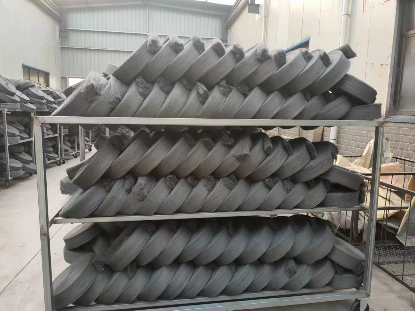 High definition 6 Wool Buffing Pad - Manufacturer customized 2 /2.2/ 2.5 kg big steel wire wool roll for polishing and grinding cleaning pad – Tranrich detail pictures